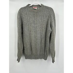 Bonjour Mens Vintage Cable Knit Shetland Wool‎ Blend Sweater Size L Old Money